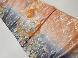 蝶･桜に波模様織り出し袋帯